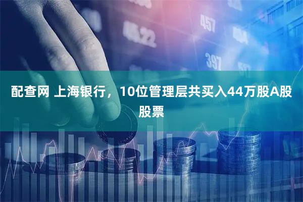 配查网 上海银行，10位管理层共买入44万股A股股票